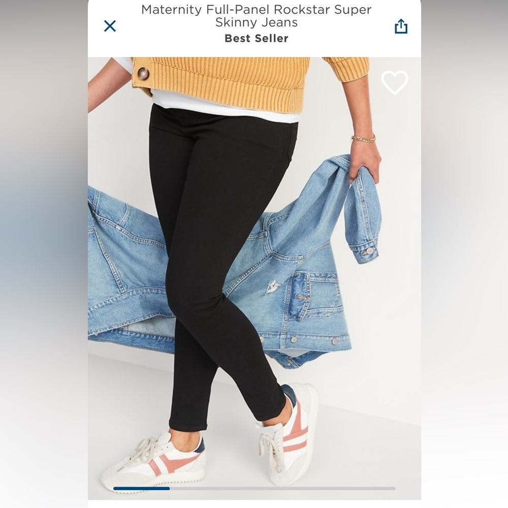 Old Navy Maternity Full-Panel Rockstar Super Skinny Jeans 8 long